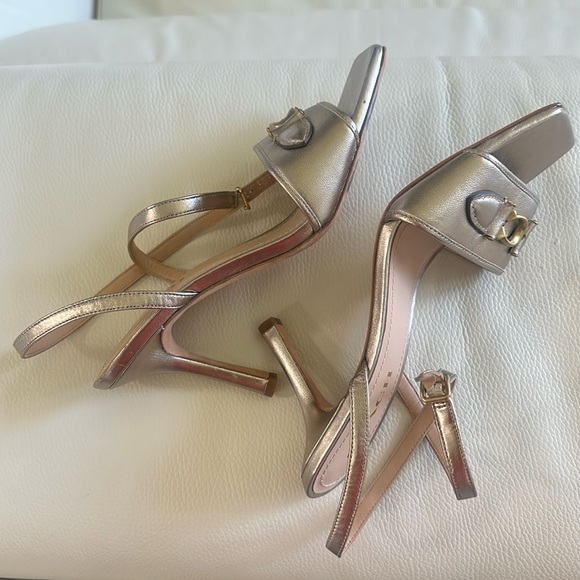 COACH Kyra Metallic Leather Sandal - Picture 12 of 16